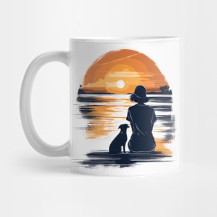 Woman And Dog Mug